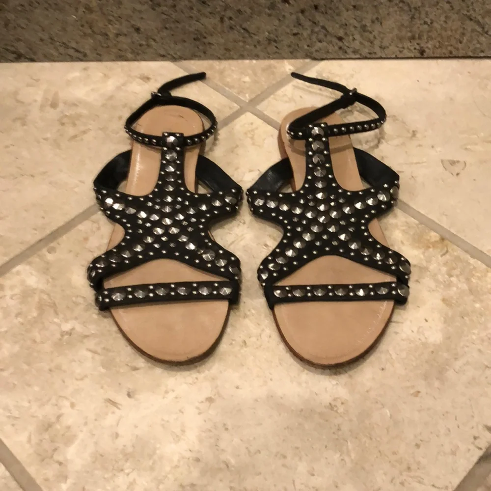 Vintage Miu Miu strappy studded cutout starfish leather flat gladiator sandal